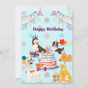 Blue's birthday party invitation with lots of cute