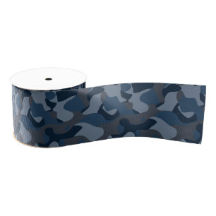 Blues Camo Grosgrain Ribbon