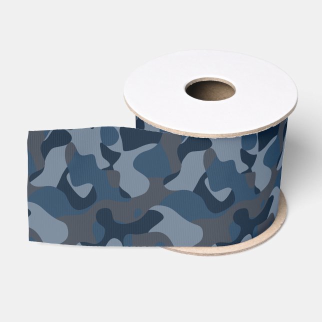 Blues Camo Grosgrain Ribbon (Spool)
