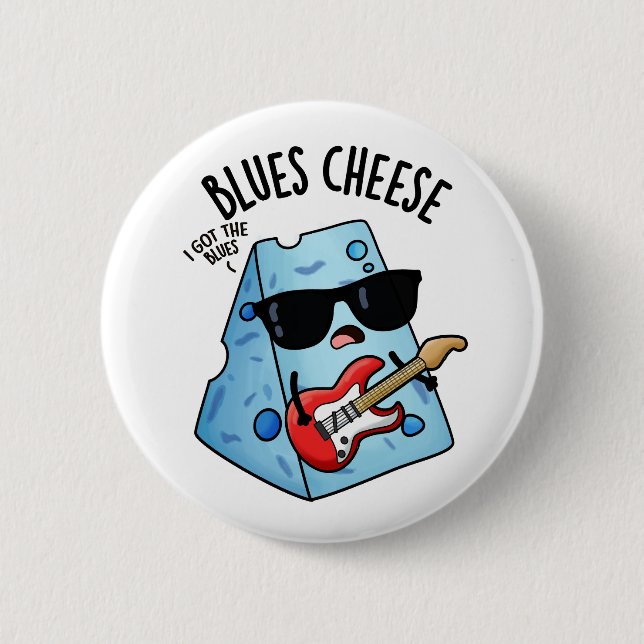 Blues Cheese Funny Food Pun  6 Cm Round Badge (Front)