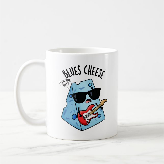 Blues Cheese Funny Food Pun  Coffee Mug (Left)