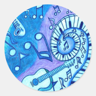 Blues Classic Round Sticker