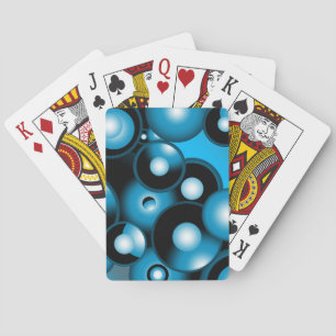 Blues Concentric Circle Orbital Abstract Art  Playing Cards