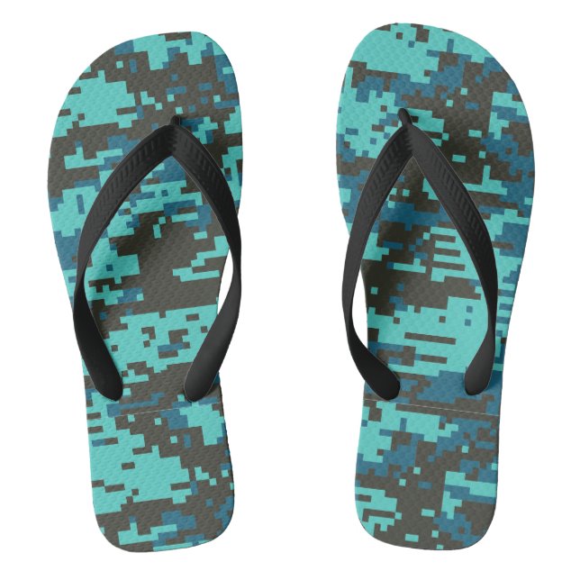 Blues Digital Camo Pattern Jandals (Footbed)