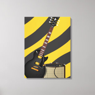 Blues Guitar cartoon Canvas Print