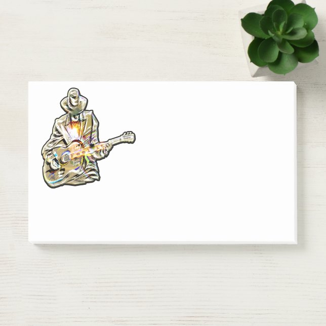 Blues Guitarist – Feel the Music Art Post-it Notes (Office)