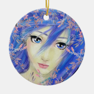 Blues Have It Original Anime Girl Ceramic Tree Decoration