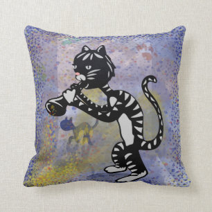Blues in the Night Jazz Kitty Pillow