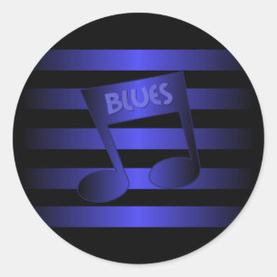 blues music classic round sticker