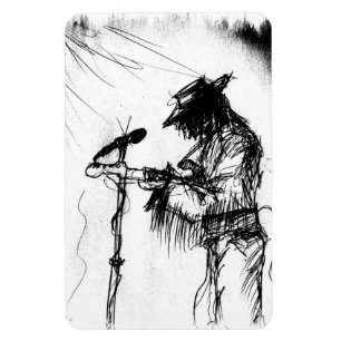 Blues Music Guitar Player and Band on Stage Magnet