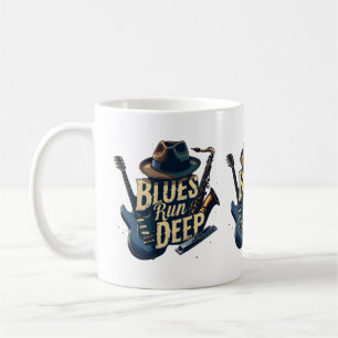 Blues Music Retro Aesthetic Vintage Jazz Art Coffee Mug
