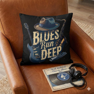 Blues Music Retro Aesthetic Vintage Jazz Cushion