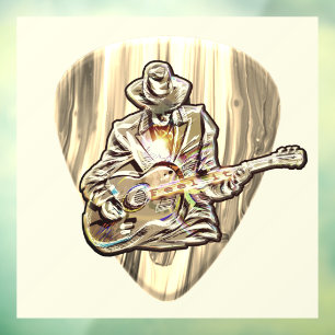 Blues Musician behind Pick - Feel the music