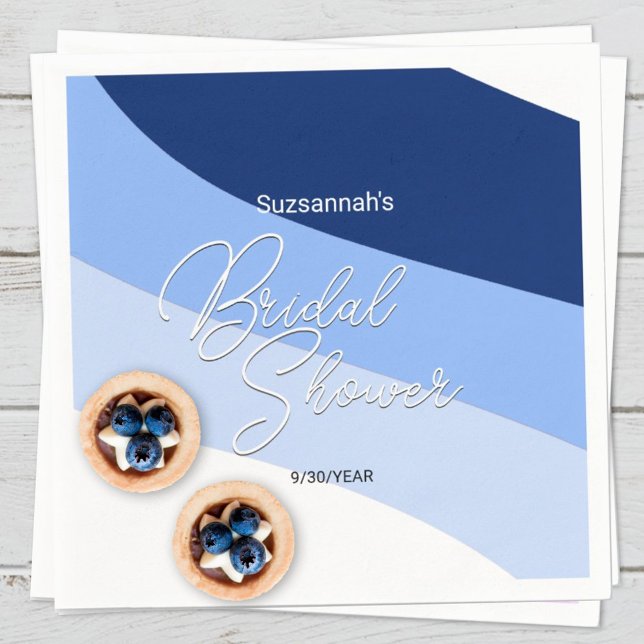 Blues Navy Carolina Robins Egg Horizontal Streams Napkin (Creator Uploaded)