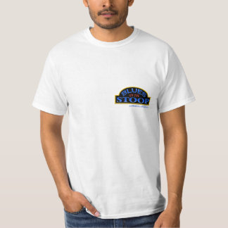BLUES on the STOOP white value tee shirt