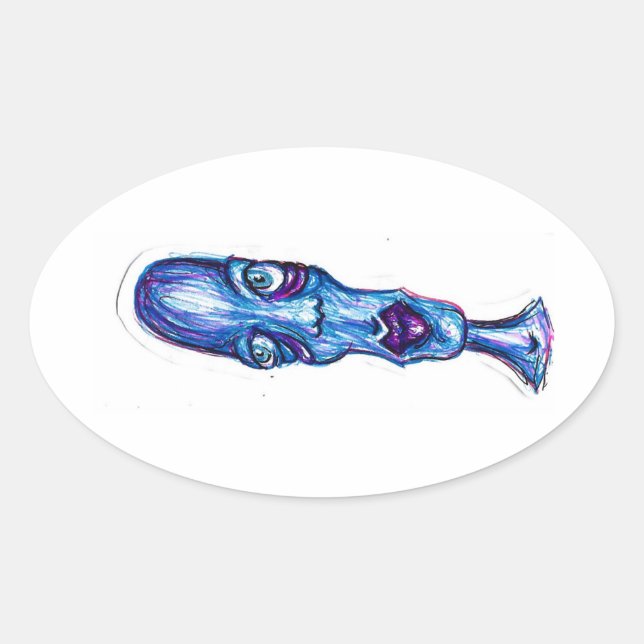 blues oval sticker (Front)