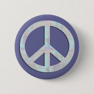 Blues Peace Sign Button