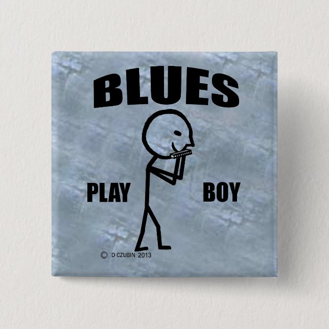 Blues Play Boy 15 Cm Square Badge (Front)