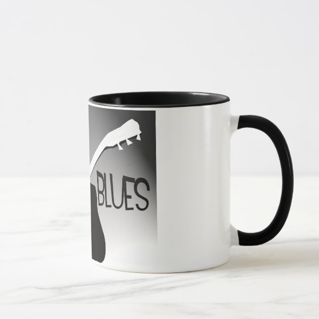 Blues player's silhouette with a spotlight mug (Right)