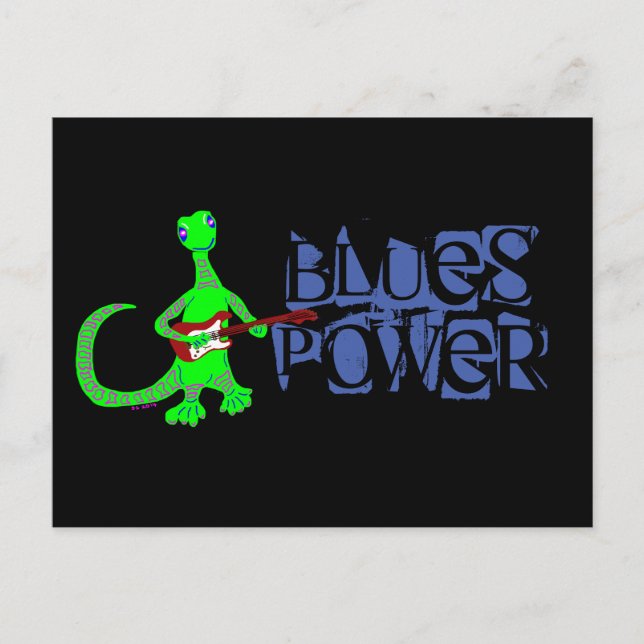 Blues Power Lizard Guitar Player Postcard (Front)