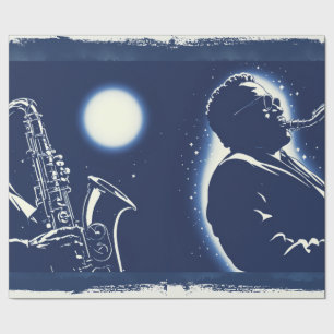 Blues Saxophone Player Pop Art Musicians Music Wrapping Paper