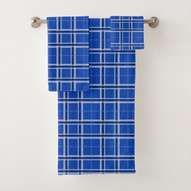Blues Tartan Bath Towel Set (Insitu)