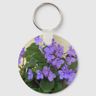 Bluest Blue Violets Key Ring