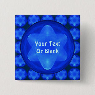 Bluestar Fractal 15 Cm Square Badge