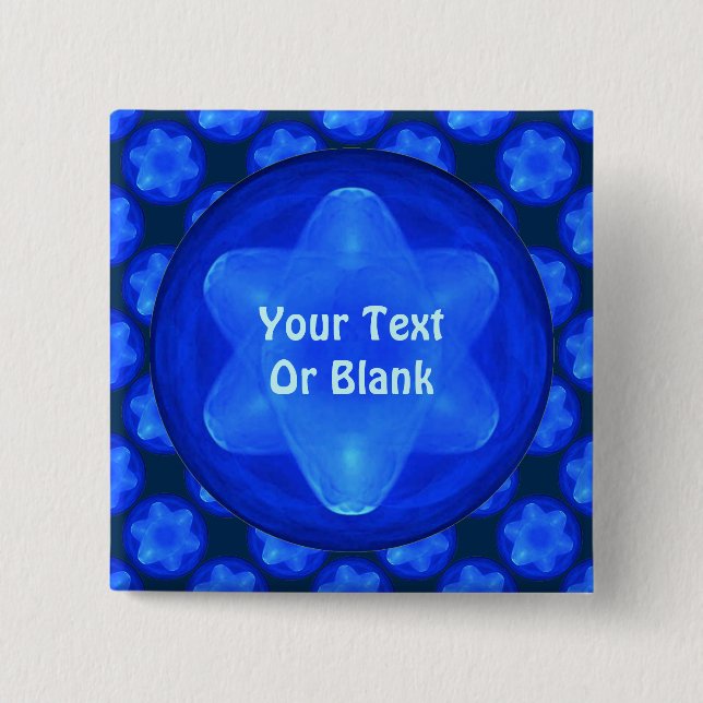 Bluestar Fractal 15 Cm Square Badge (Front)