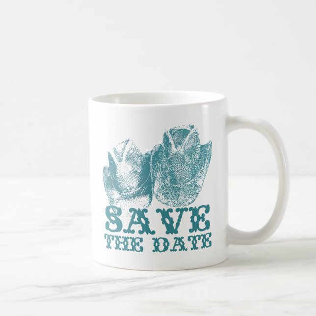 Bluestone Teal Western Horse Ranch Farm Wedding Coffee Mug (Right)