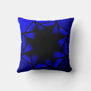 Bluesy Blue Gradient Star Bow Cushion