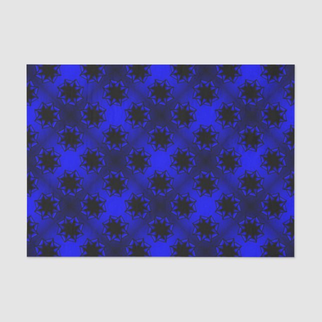 Bluesy Blue Gradient Star Bow Tissue Paper (Front)