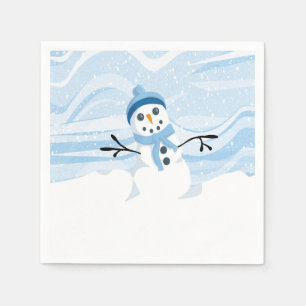 Bluesy Snowman Napkins
