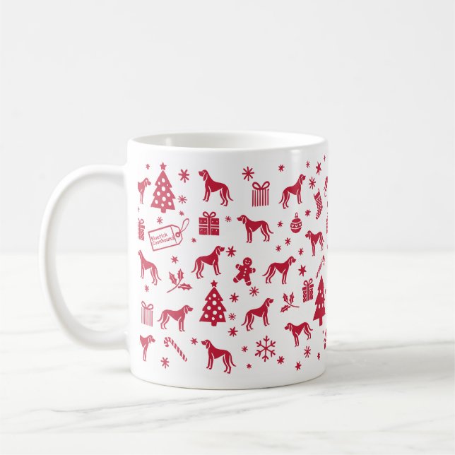 Bluetick Coonhound Christmas Design Coffee Mug (Left)