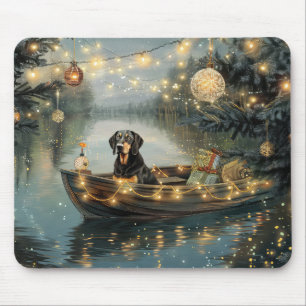 Bluetick Coonhound Christmas Festive Voyage Mouse Pad