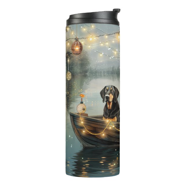 Bluetick Coonhound Christmas Festive Voyage Thermal Tumbler (Rotated Left)