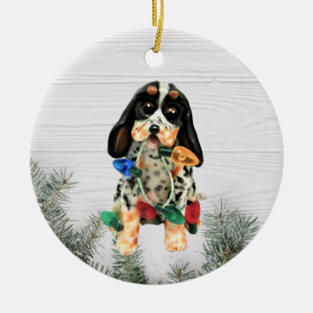 Bluetick Coonhound Christmas Ornament (Front)