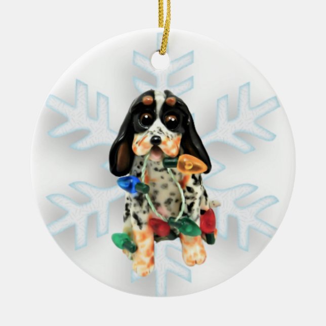 Bluetick Coonhound Christmas Ornament (Front)