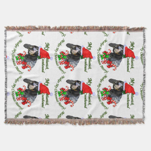 Bluetick Coonhound Christmas Throw Blanket