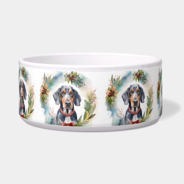 Bluetick Coonhound Christmas Wreath Festive Pup  (Front)