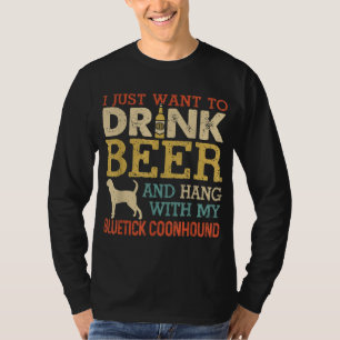 Bluetick Coonhound Dad Drink Beer Hang With Dog Fu T-Shirt