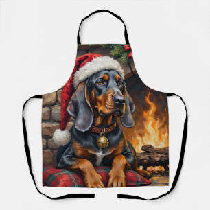 Bluetick Coonhound Dog Cozy Lodge Christmas Apron