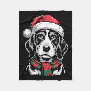 Bluetick Coonhound Dog Santa Hat F Christmas Costu Fleece Blanket
