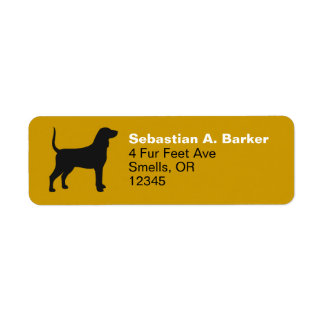Bluetick Coonhound Dog Silhouette Return Address