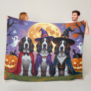 Bluetick Coonhound Dogs Pumpkin Halloween Funny Fleece Blanket