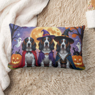 Bluetick Coonhound Dogs Pumpkin Halloween Funny Lumbar Cushion