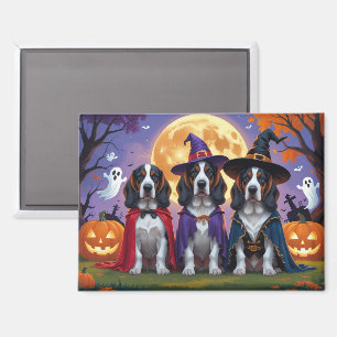 Bluetick Coonhound Dogs Pumpkin Halloween Funny Magnet