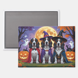 Bluetick Coonhound Dogs Pumpkin Halloween Funny Magnet