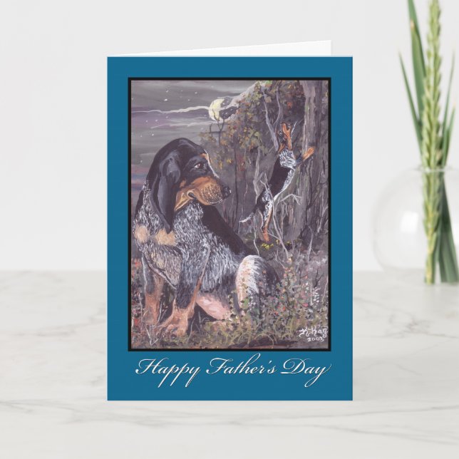 Bluetick Coonhound Father's Day Card (Front)