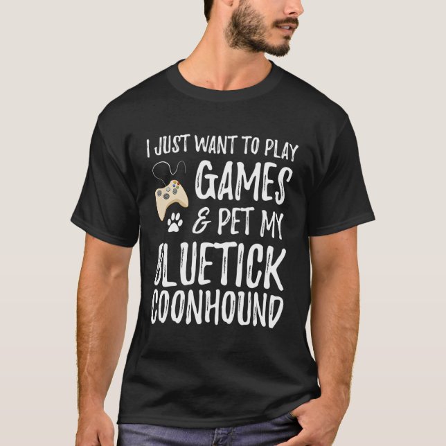 Bluetick Coonhound Gamer Long Sleeve Shirt As Dog  (Front)